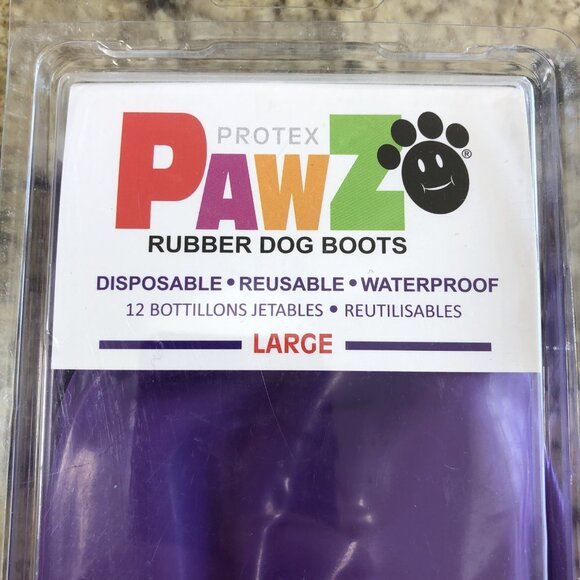 Size Large Protex PAWZ Rubber Dog Boots Disposable Reusable Waterproof 12pk TH - Picture 4 of 8